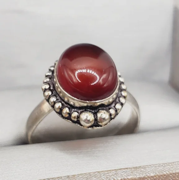 Carnelian 925 Ring - Picture 3 of 9